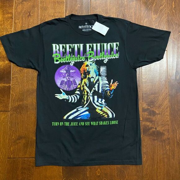 Beetlejuice Movie Rap Style Graphic T-Shirt Black NWT Unisex Size Medium - Picture 3 of 7